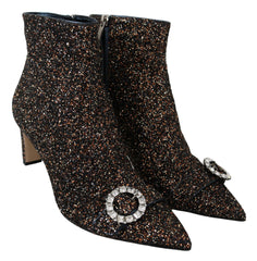 Botas de salto alto com glitter Jimmy Choo Amethyst Mix Hanover