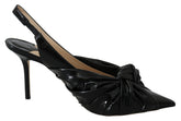 Jimmy Choo Sapatos Elegantes de Couro Preto com Bico Fino