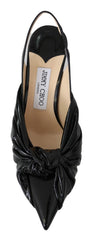 Jimmy Choo Sapatos Elegantes de Couro Preto com Bico Fino
