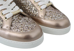Tênis Jimmy Choo Ballet Rosa Glitter Couro