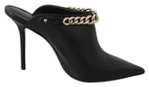 Jimmy Choo Elegante Preto Dourado Couro Scarpins