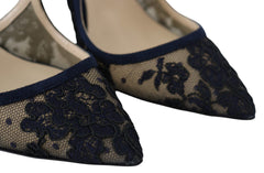 Jimmy Choo Navy Lancer Leather Pumps Elegância Liberada