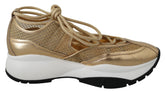Tênis Jimmy Choo Golden Glamour Mesh Couro