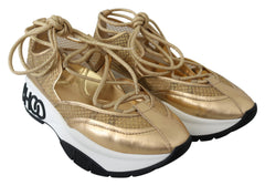 Tênis Jimmy Choo Golden Glamour Mesh Couro