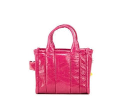 Bolsa transversal de couro magenta Marc Jacobs The Shiny Crinkle Micro Tote