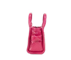 Bolsa transversal de couro magenta Marc Jacobs The Shiny Crinkle Micro Tote