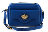 Bolsa para câmera Versace Elegant Blue em couro de bezerro
