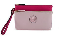 Bolsa de couro rosa elegante Versace