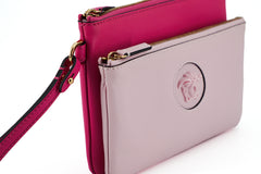 Bolsa de couro rosa elegante Versace