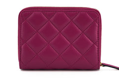 Carteira Versace Elegante de Couro Roxo Acolchoado
