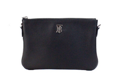 Bolsa transversal Burberry Peyton Monogram em couro preto