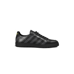 Tênis feminino de couro de bezerro preto Off-White