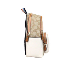 Mochila de ombro Coach Mini Court Signature com motivo de pêra, bolsa para livros, giz, caramelo