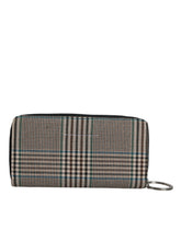 MM6 Maison Margiela Multicolorido Pied-de-poule Continental Zip Around Clutch Carteira