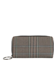 MM6 Maison Margiela Multicolorido Pied-de-poule Continental Zip Around Clutch Carteira