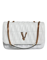 Bolsa de ombro transversal Versace Mini em couro napa branco