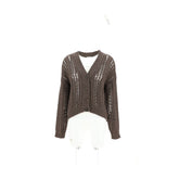 Cardigan Brunello Cucinelli em malha perfurada