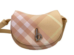 Bolsa transversal Burberry Mini Check Rocking Horse, cor pêssego