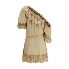 Vestido de seda Saint Laurent de um ombro só