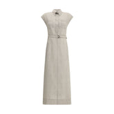 Vestido longo de linho Brunello Cucinelli