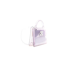 Bolsa tiracolo em PVC branco-off-white