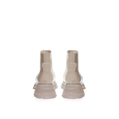 Botas de couro cinza chiques Alexander McQueen para passos elegantes