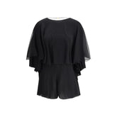 Macacão de crepe de seda Saint Laurent