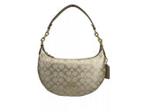 Bolsa de ombro Coach Payton Signature em couro PVC champanhe dourado