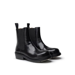 Bota de couro preta Bottega Veneta