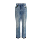 Jeans Valentino com detalhes florais