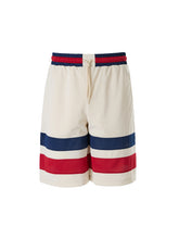 Shorts Gucci com logotipo em poliéster creme
