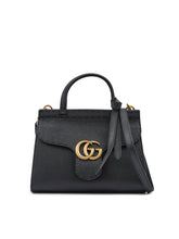 Bolsa de mão Gucci GG Marmont de couro preto