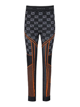 Calça legging preta de poliamida com logotipo da Gucci