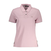 Camisa polo feminina de algodão rosa Napapijri