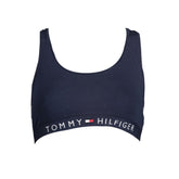 Sutiã esportivo feminino Tommy Hilfiger azul de algodão