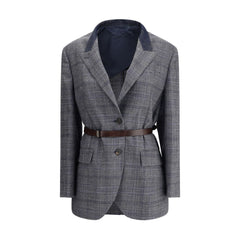 Blazer Brunello Cucinelli com estampa Príncipe de Gales