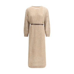 Vestido longo perfurado Brunello Cucinelli