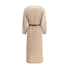 Vestido longo perfurado Brunello Cucinelli