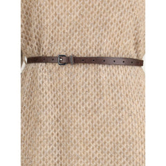 Vestido longo perfurado Brunello Cucinelli