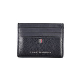 Porta-cartões Tommy Hilfiger Sleek em couro azul com detalhes contrastantes