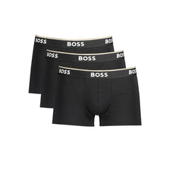 Pacote de cuecas boxer masculinas Hugo Boss pretas de algodão