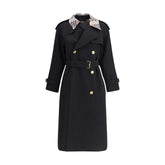 Burberry Castleford Trench Coat longo com gola xadrez
