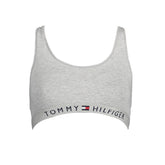 Sutiã esportivo feminino Tommy Hilfiger de algodão cinza