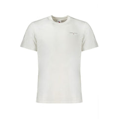 Camiseta masculina branca de algodão Tommy Hilfiger