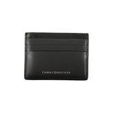 Porta-cartões Tommy Hilfiger Chic em couro preto com detalhes contrastantes