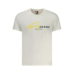 Camiseta masculina branca de algodão Tommy Hilfiger