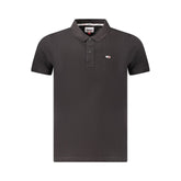 Camisa polo masculina Tommy Hilfiger preta de algodão