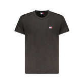Camiseta masculina preta de algodão Tommy Hilfiger