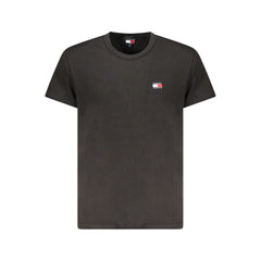 Camiseta masculina preta de algodão Tommy Hilfiger