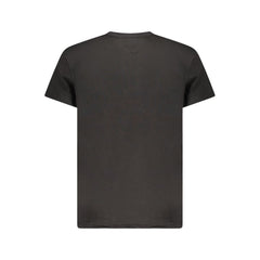 Camiseta masculina preta de algodão Tommy Hilfiger